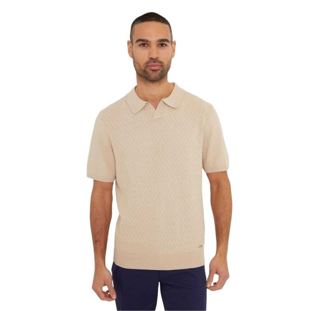 Threadbare Mens Polo Shirt / Beige